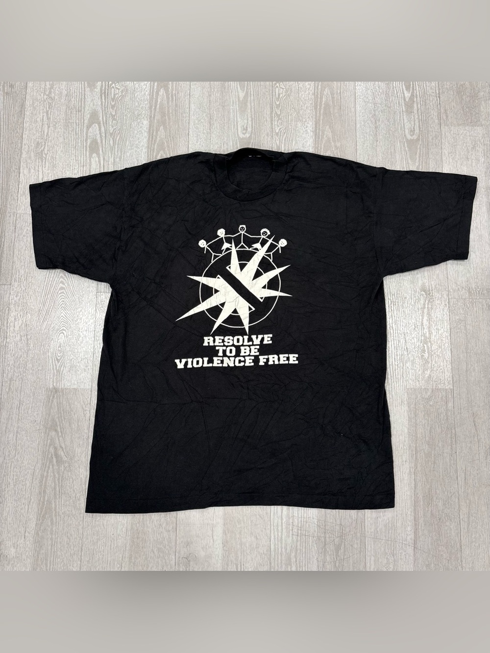 Vintage "Resolve To Be Violence Free" Graphic T-Shirt size XL